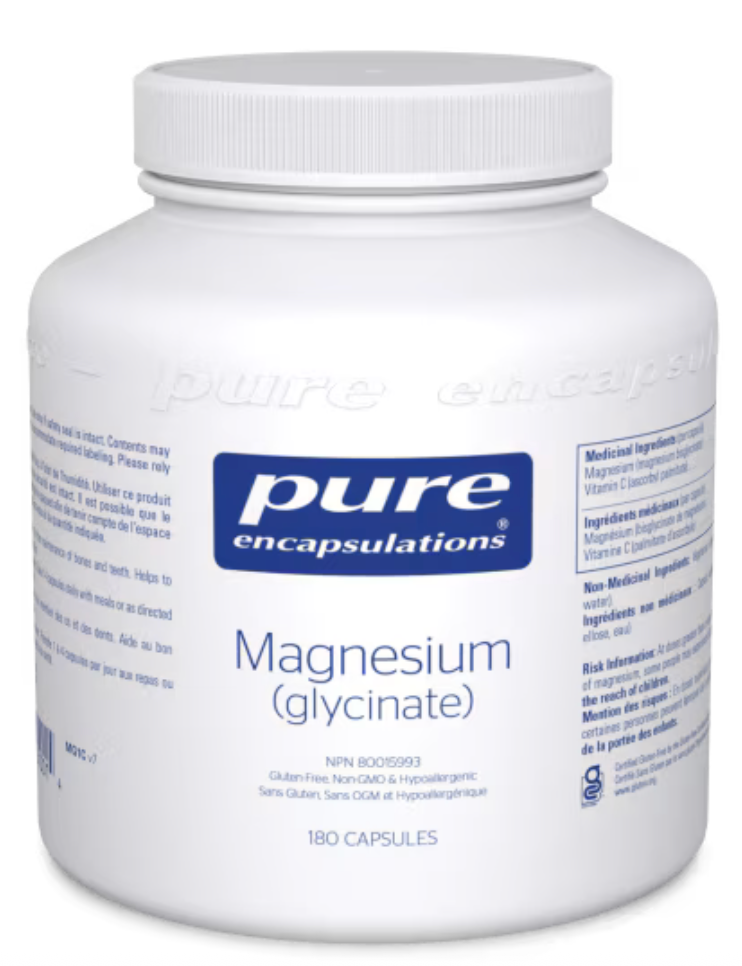 Magnesium glycinate pure encapsulations, Front packet