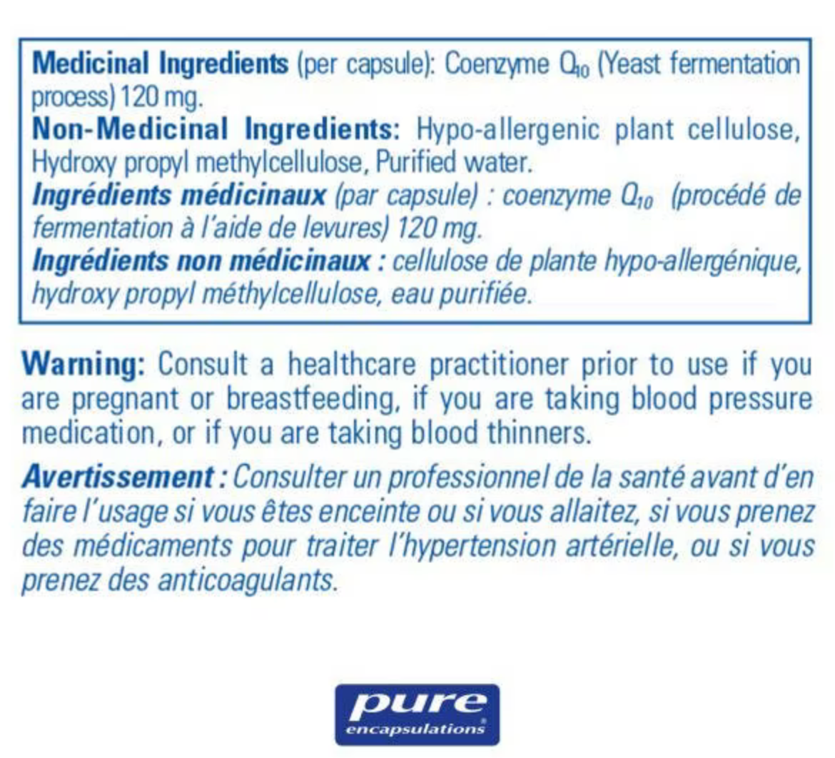 Co Q10 120mg - Santé cardiovasculaire - Pure encapsulations